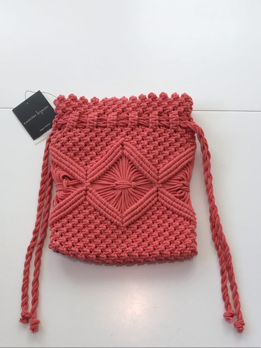 Nanette Lepore Coral Macramé Crossbody Bag